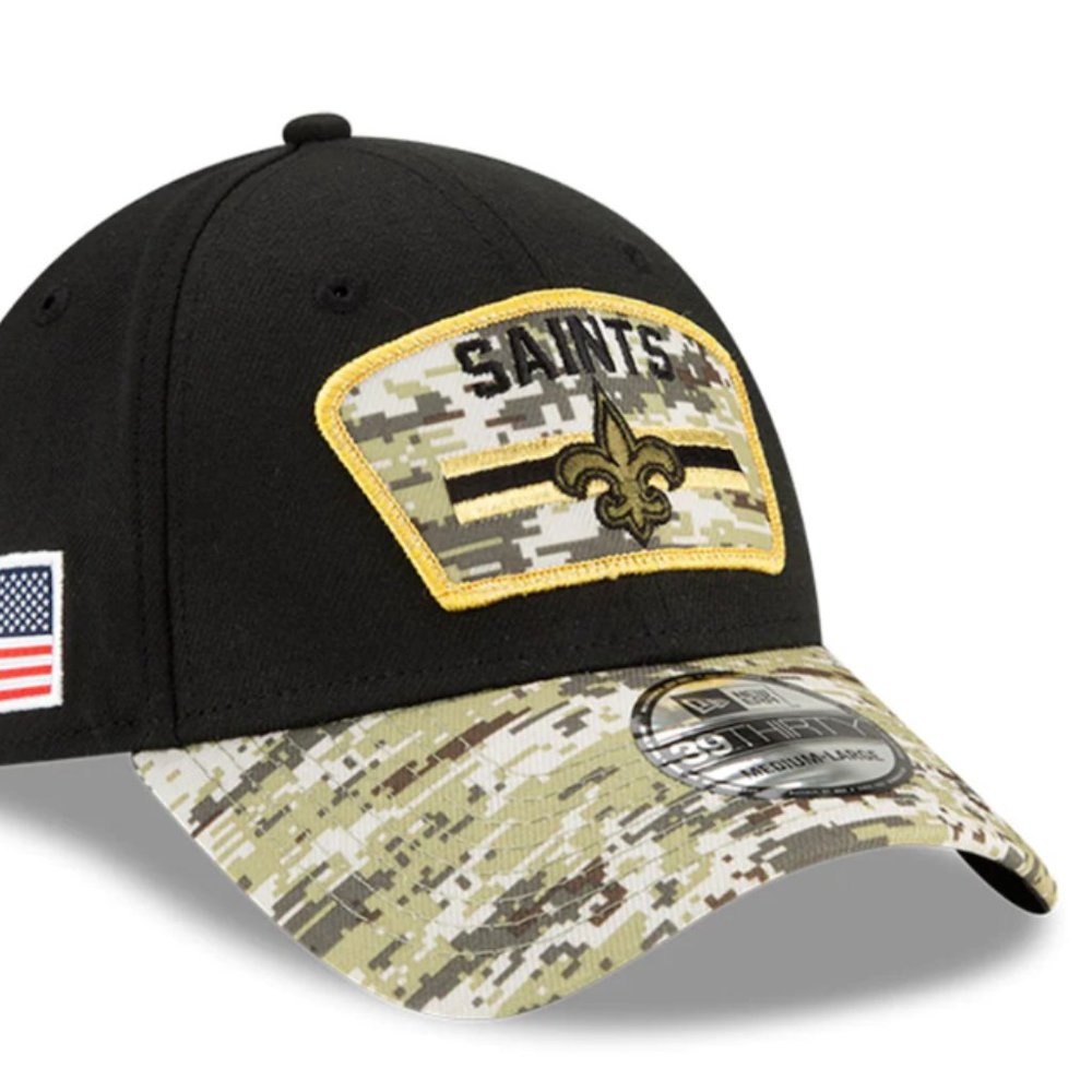 Men's New Orleans Saints New Era Black/Camo 2021 Salute To Service Hat